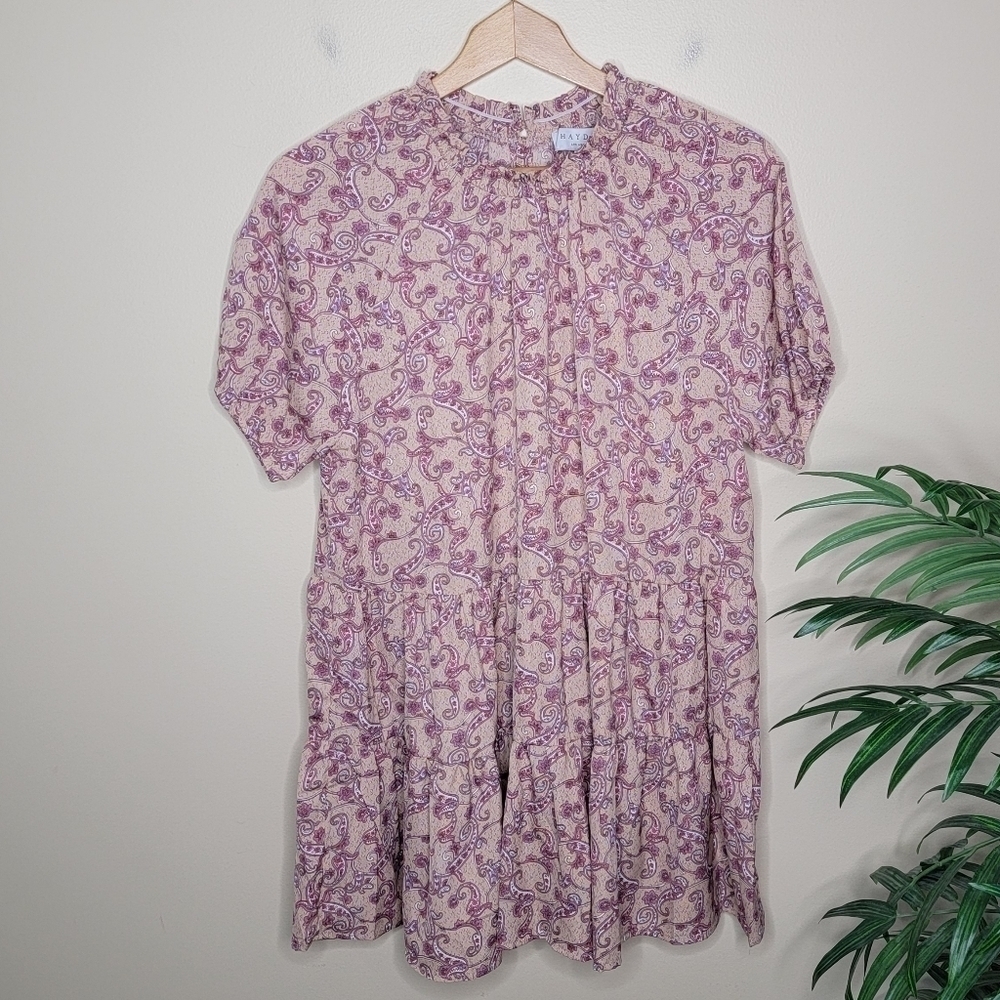 NWT Hayden | Pink Paisley Floral Baby Doll Tunic Top